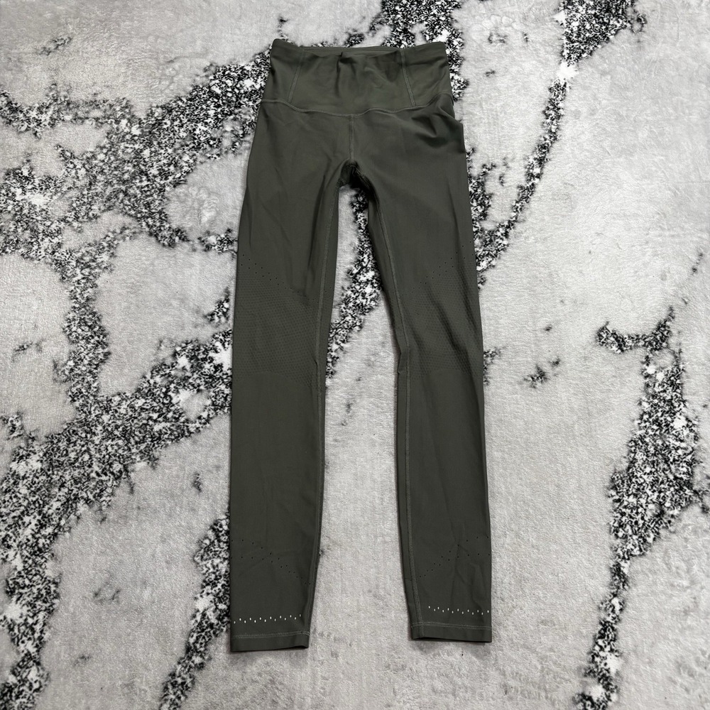 Lululemon Reveal Tight Precision 28 Leggings Size 6 Green Laser Cut Pockets